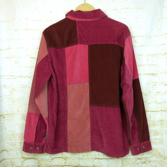 Urban Outfitters Corduroy Shacket Mens M Red Color Block Button Shirt Gorpcore - Picture 4 of 13